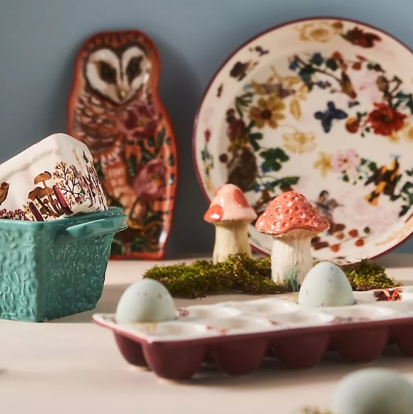 Anthropologie x Nathalie Lete Mushroom Salt & Pepper shakers - autumn hues - Picture 2 of 14